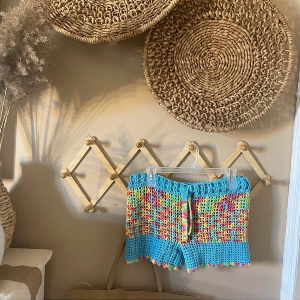 Crotchet Colorful Bikini Cover Up Shorts